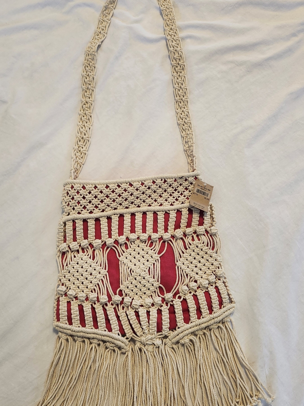 Handmade Macramé Fringe Crossbody Bag